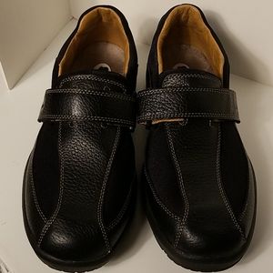 Dr. Comfort Black Leather Slip-on Velcro Strap Diabetic Shoes
